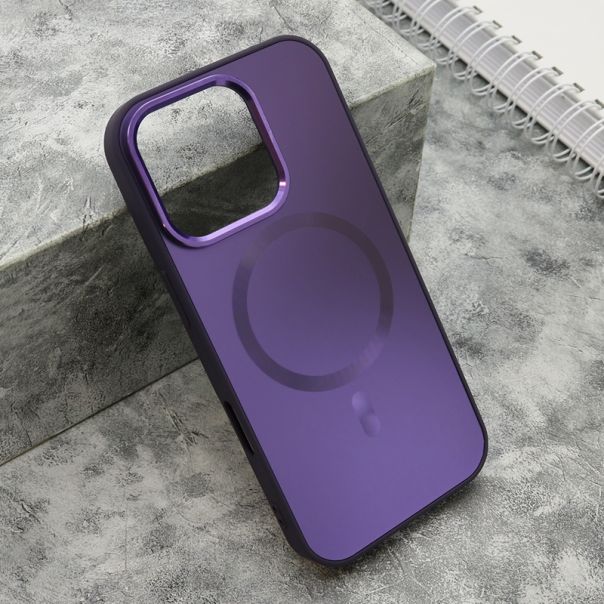 Maska COLOR METAL MagSafe za iPhone 16 Pro, ljubičasta - F119380