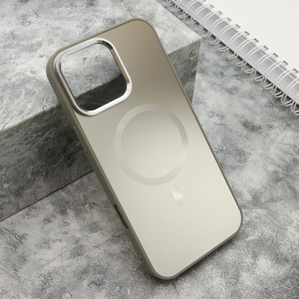 Maska COLOR METAL MagSafe za iPhone 16 Pro Max, srebrna - F119382