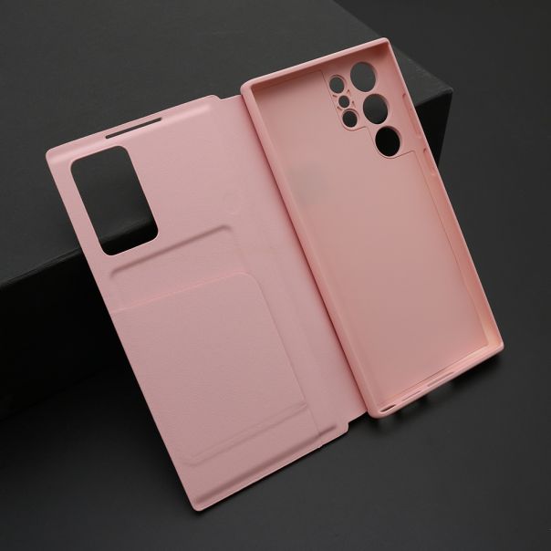 Maska BI FOLD Smart Window za Samsung S908B Galaxy S22 Ultra 5G, roza - F119621