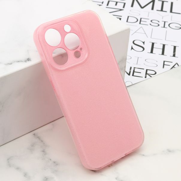 Maska GLOW SHINING za iPhone 15 Pro, svetlo roza - F119734