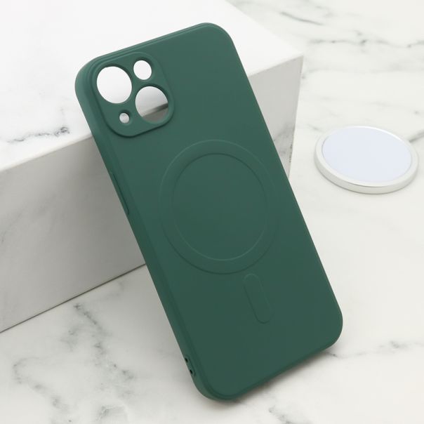 Maska VELVET TOUCH MagSafe za iPhone 13, tamno zelena - F119925