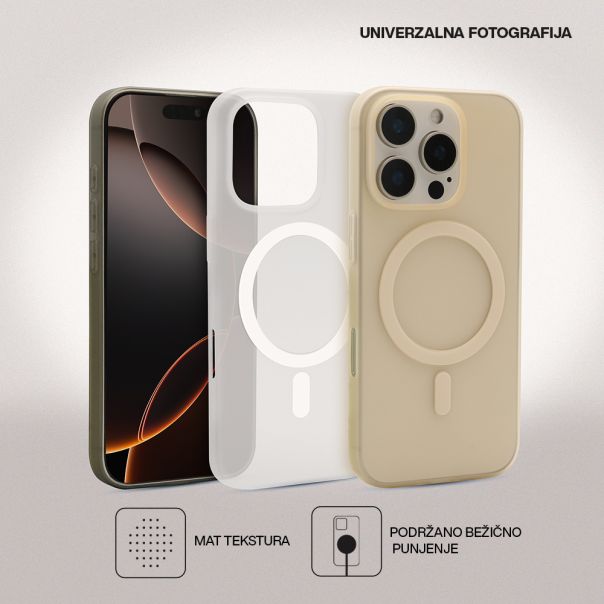 Maska CLOUD MagSafe za iPhone 16, bela - F120157