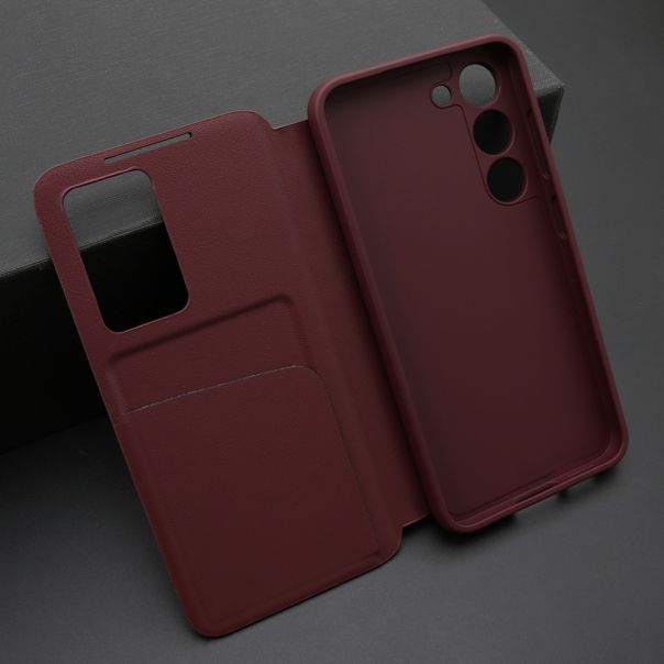 Maska BI FOLD Smart Window za Samsung S911B Galaxy S23 5G, bordo - F120301