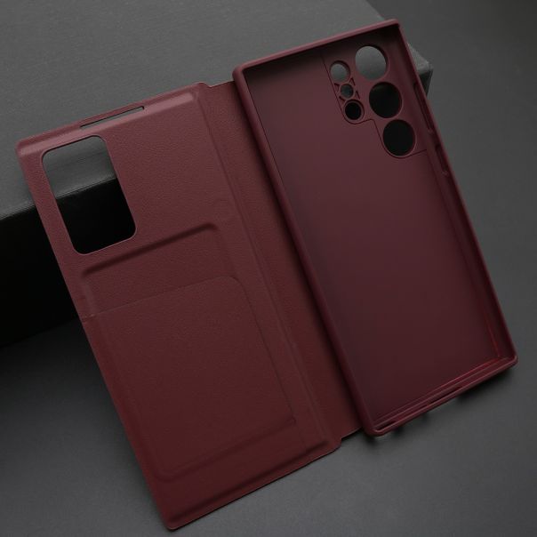 Maska BI FOLD Smart Window za Samsung S918B Galaxy S23 Ultra 5G, bordo - F120302