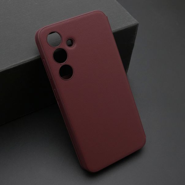 Maska BI FOLD Smart Window za Samsung S921B Galaxy S24 5G, bordo - F120303