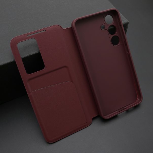 Maska BI FOLD Smart Window za Samsung S921B Galaxy S24 5G, bordo - F120303