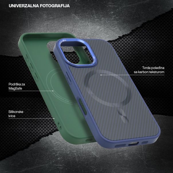 Futrola CARBON MagSafe za iPhone 16 Pro, plava (big camera) - F120787