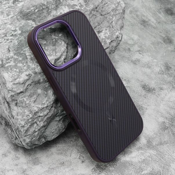Maska CARBON MagSafe za iPhone 16 Pro, ljubičasta (big camera) - F120790