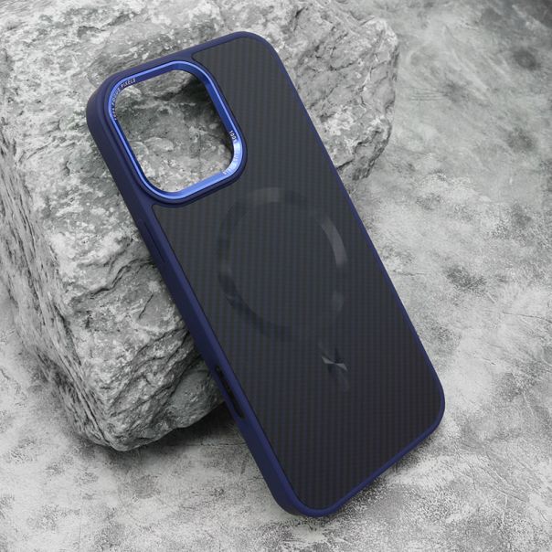 Maska CARBON MagSafe za iPhone 16 Pro Max, plava (big camera) - F120791