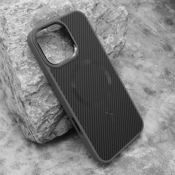 Maska CARBON MagSafe za iPhone 16 Pro Max, siva (big camera) - F120792
