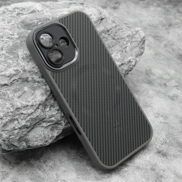 Maska CARBON MagSafe za iphone 16, siva - F120794