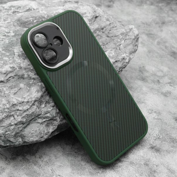 Maska CARBON MagSafe za iphone 16, zelena - F120795