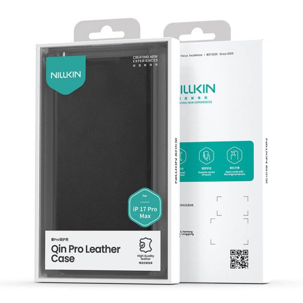 Futrola NILLKIN QIN Pro za iPhone 17 Pro Max, crna - F121383
