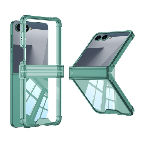 Maska TRANSPARENT COLOR LINE za Samsung F751B Galaxy Z Flip 7 5G, zelena - F121526