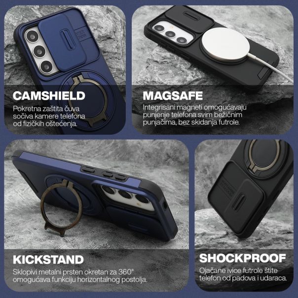 Maska za iPhone 16 Pro Max (69) DEFENDER CAMSHIELD crna - EP2912205