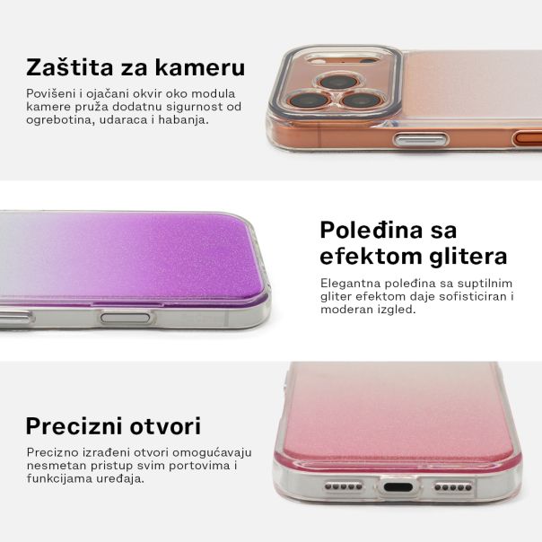 Futrola OMBRE GLITTER za Samsung A566B Galaxy A56 5G bela - EP3147914