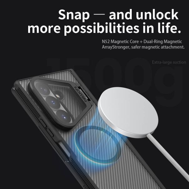 NILLKIN Futrola Cam Shield Magnetic za Samsung F976B Galaxy Z Fold 8 Ultra 5G, providno/crna - EP3191957