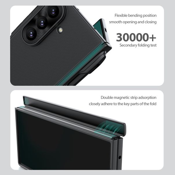 NILLKIN Frosted Shield Fold Magnetic za Samsung F976B Galaxy Z Fold 8 Ultra 5G, providno crna - EP3175942
