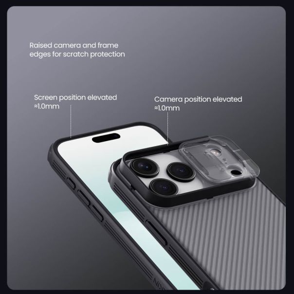 NILLKIN futrola Cam Shield Pro za iPhone 17 Pro / 18 Pro, providno crna - EP3219369