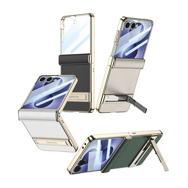 Futrola Luxury Leather Case with Kickstand za Samsung Galaxy Z Flip 8 5G (GKK case), zelena - EP3202660