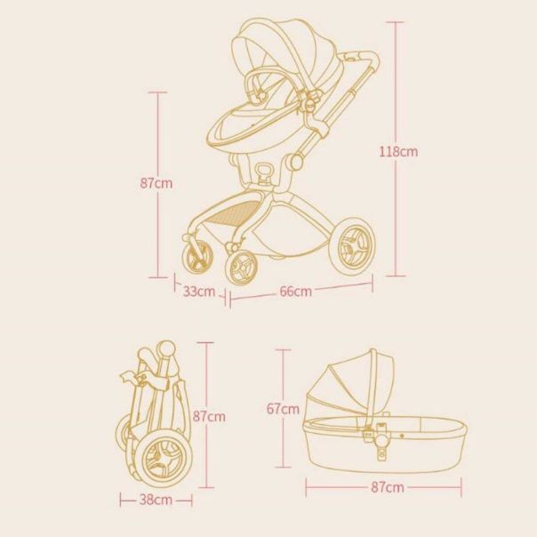 HOT MOM Kolica dark grey 2u1 (sportsko sediste+korpa) - F22D.GREY