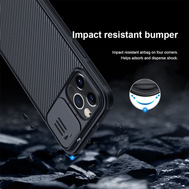 NILLKIN Maska Cam Shield Pro za iPhone 12/12 Pro, crna - F88424