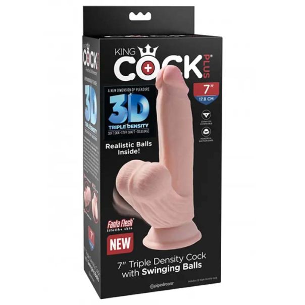 3D Dildo sa realističnim testisima 21,5cm - 21372
