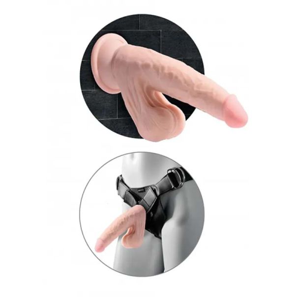 3D Dildo sa realističnim testisima 21,5cm - 21372