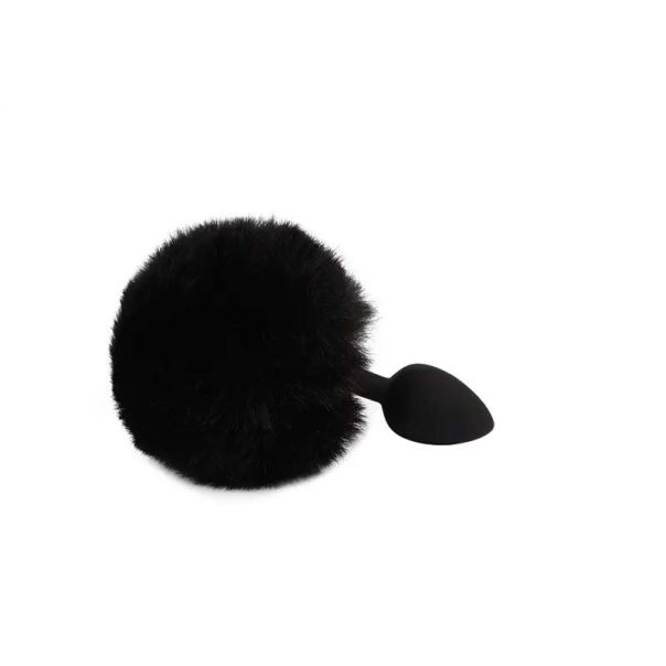 Analni dildo sa crnim repicem Small Bunny Tail Butt Plug - CN-941461652