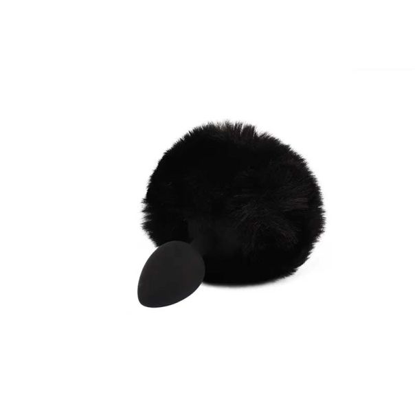 Analni dildo sa crnim repicem Small Bunny Tail Butt Plug - CN-941461652