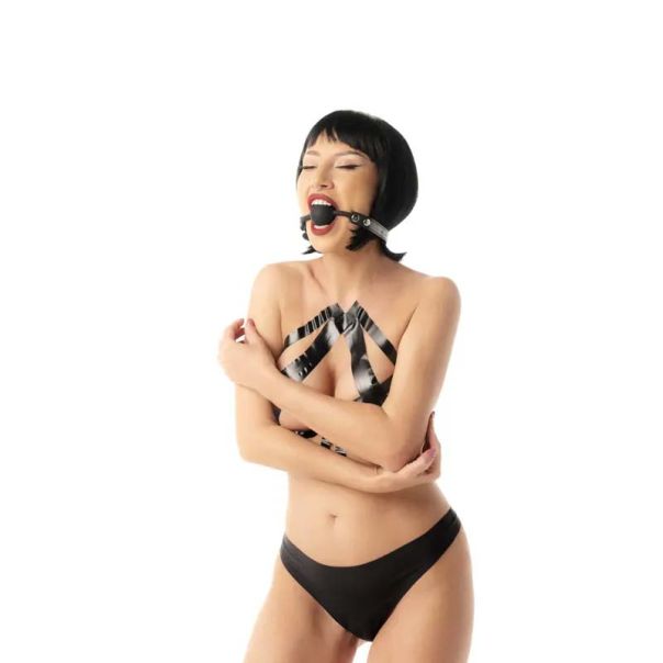 Crna silikonska kugla za usta Black Silicone Ball Gag - ff001013