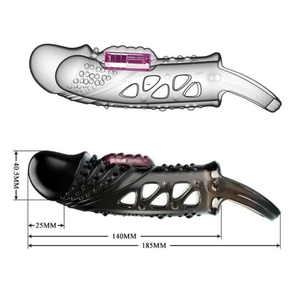 Crna vibrirajuća navlaka za penis Cecelia - 026242-1