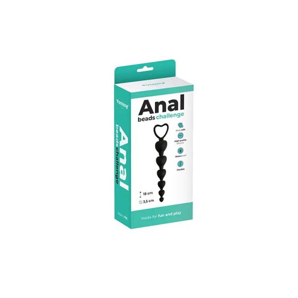 Crne silikonske analne kuglice srce - ft001096