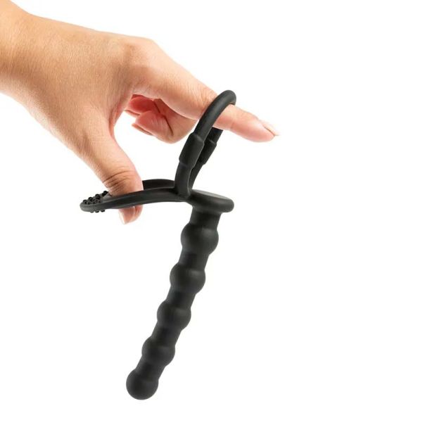 Crni silikonski dildo za duplu penetraciju - ft001095