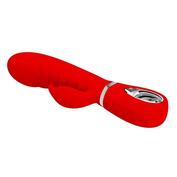 Crveni vibrator od mekanog silikona Prescott - 014635-2