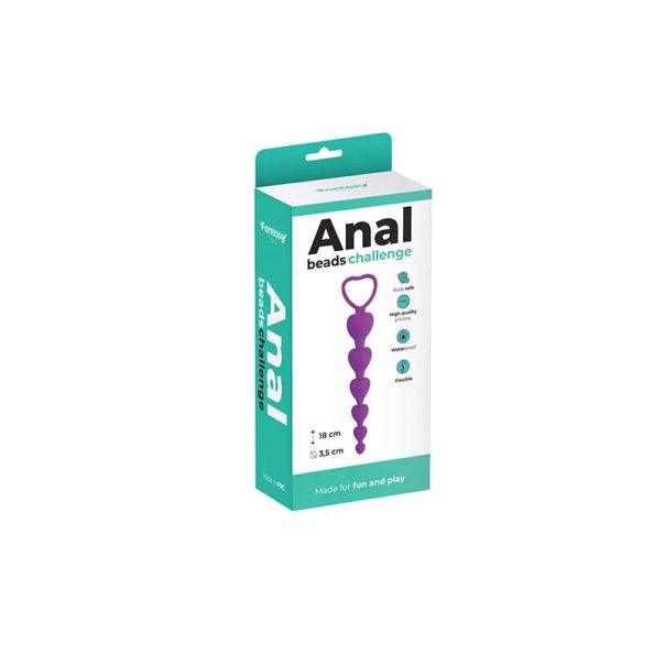 Ljubičaste silikonske analne kuglice srce - ft001097