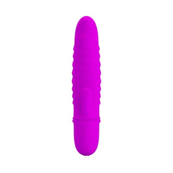 Ljubičasti silikonski vibrator sa dodatnom stimulacijom klitorisa - 014289