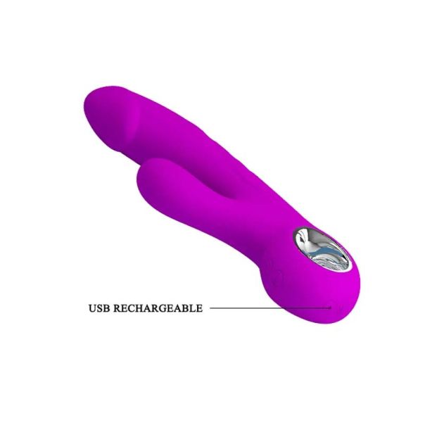 Ljubičasti vibrator sa dodatnom stimulacijom klitorisa Gordon - 014513