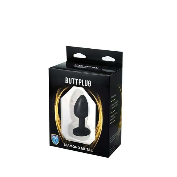 Mali crni metalni analni dildo sa dijamantom - ft001035