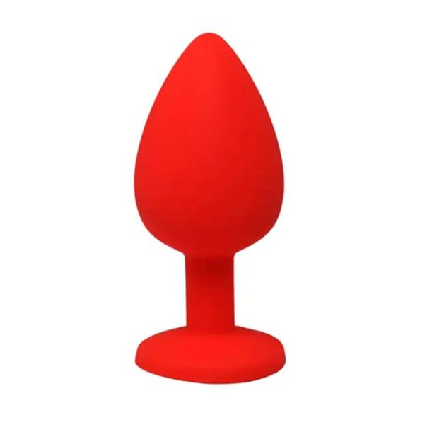 Mali crveni silikonski analni dildo sa dijamantom - ft001075