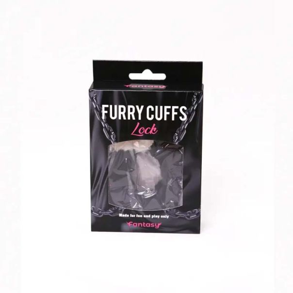 Metalne Lisice Crno Krzno Black Furry Cuffs - ft001016