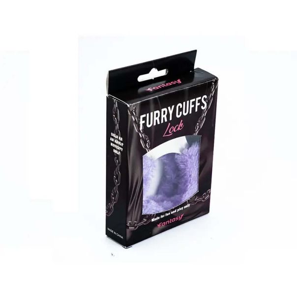 Metalne Lisice Ljubičasto Krzno Purple Furry Cuffs - ff001105