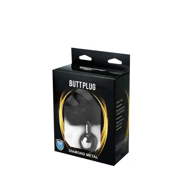 Metalni analni dildo sa crnim repićem - ft001014