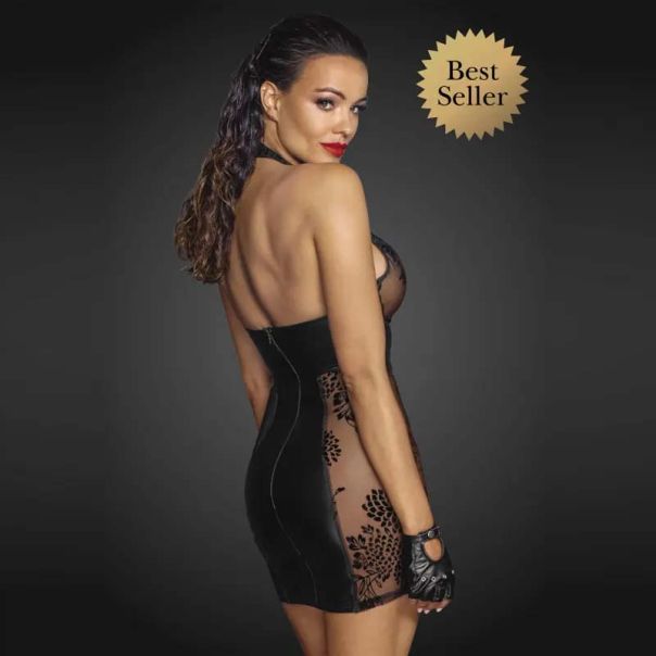 Powerwetlook seksi korset haljina - F238