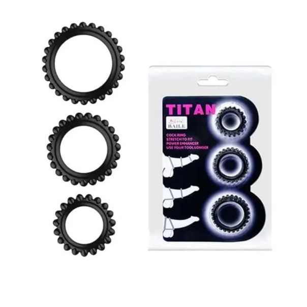 Set crnih prstenova za penis - 210143