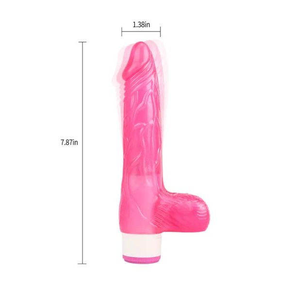 Realisticni vibrator sa testisima Luv Pleaser Pink - CN-131897136