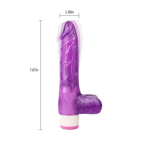 Realisticni vibrator sa testisima Luv Pleaser Purple - CN-131897131