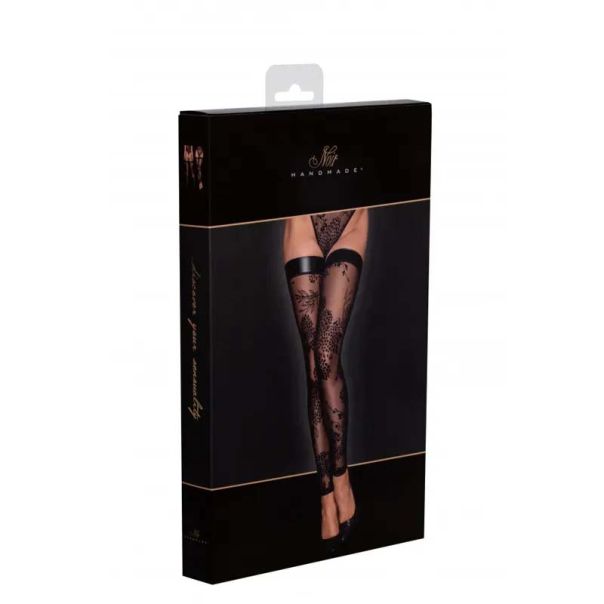 Seksi čarape sa šarenim vezom i crtom - F243