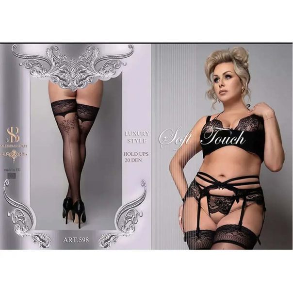 Seksi samodržeće čarape XXL COLLECTIONS 598 - 598-1-1