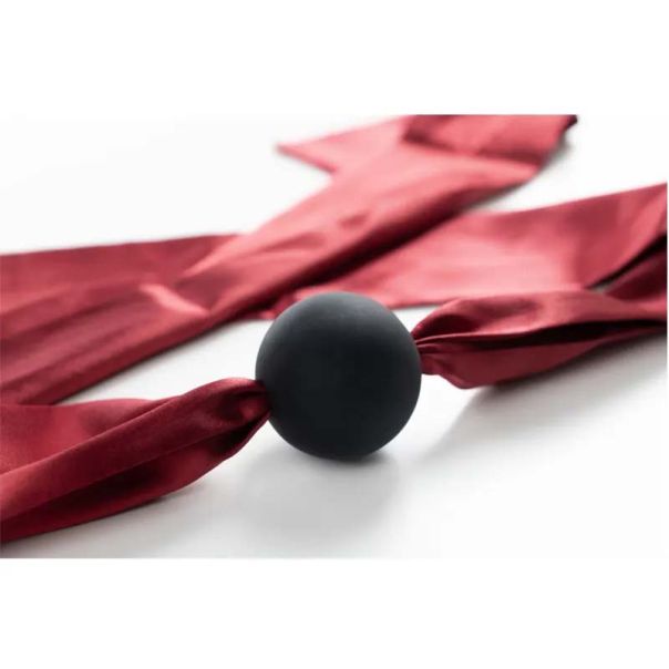 Silikonska kugla za usta sa satenskim vezovima Luxury Silicone Ball Gag - ff001009